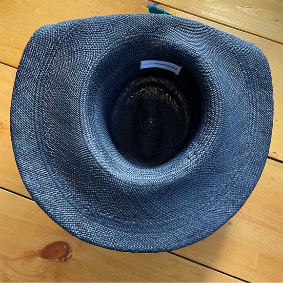 Von Henneberg Raffia Derby Hat Black with Ribbon Straw Floral Detail main image 4